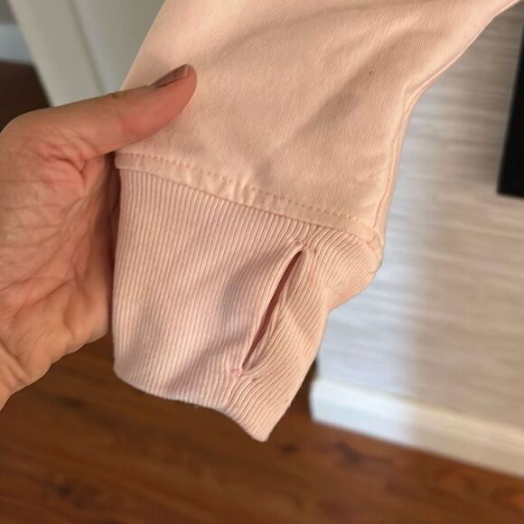 Danskin baby pink ultra soft oversized crop sweatshirt half a zip kangaroo pocke - Picture 2 of 6